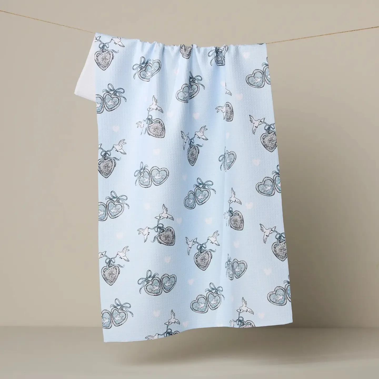 Peace Doves Geometry Tea Towel
