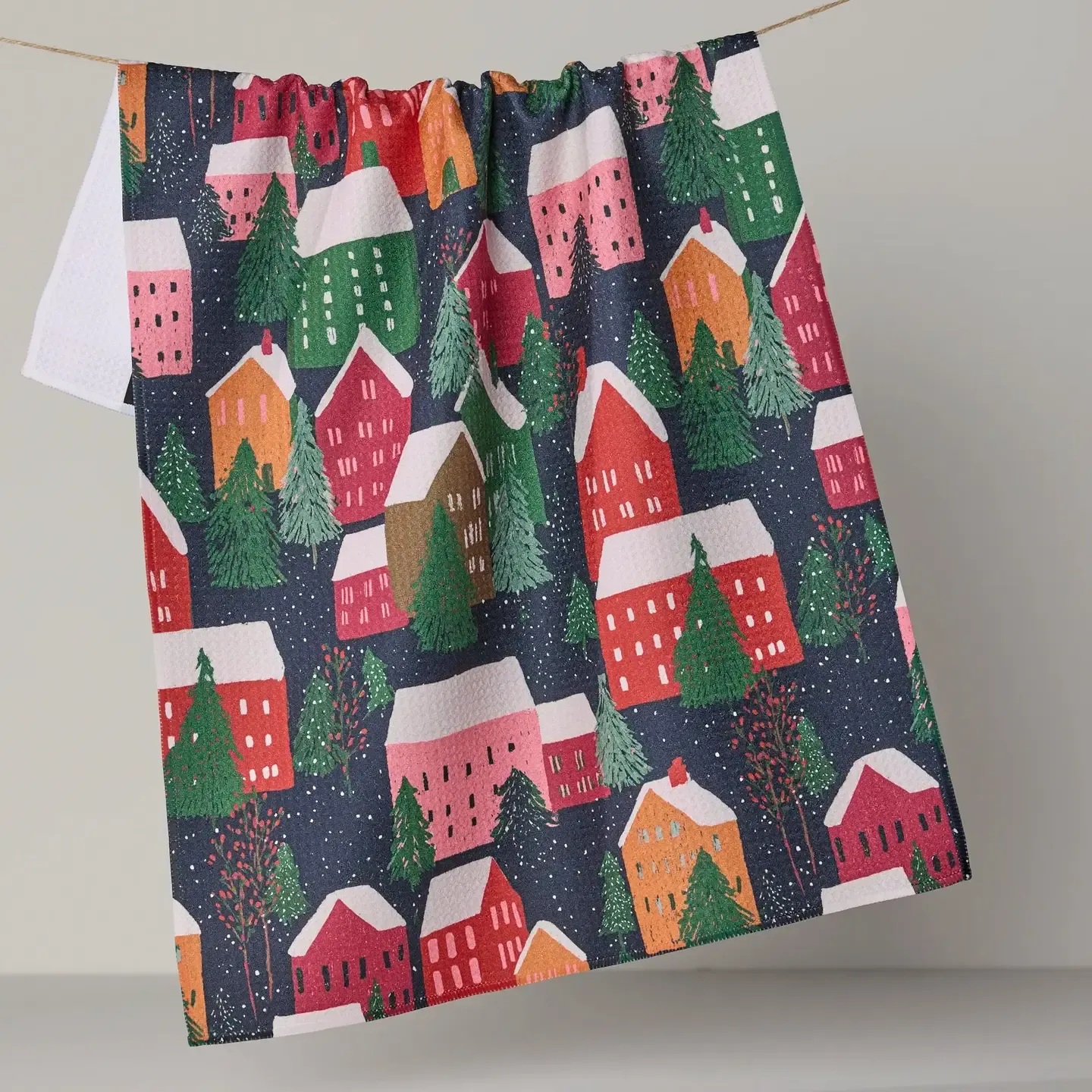 Alpine Village Geometry Tea Towel