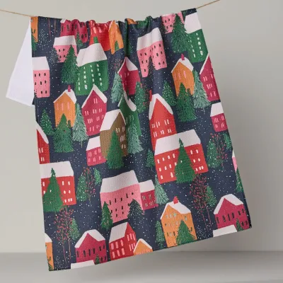 Alpine Village Geometry Tea Towel