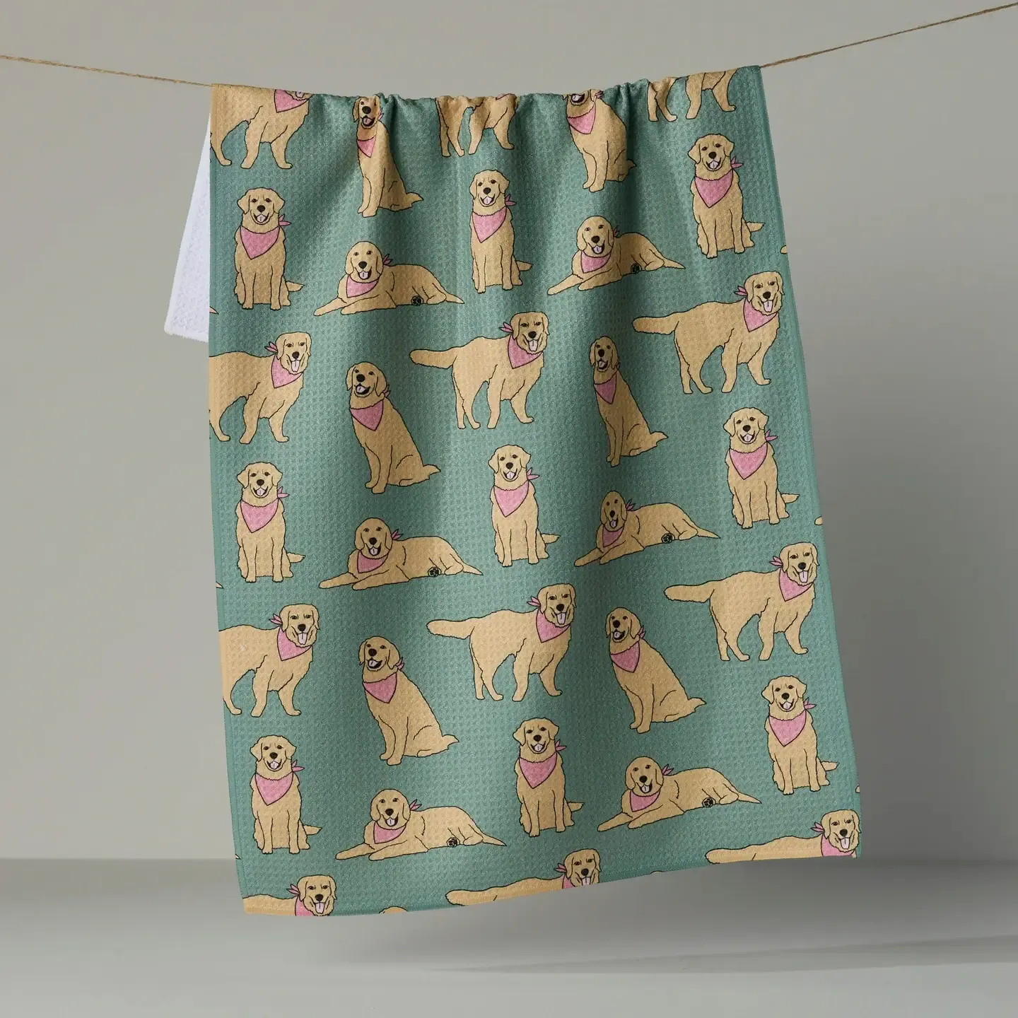 Golden Days Geometry Tea Towel