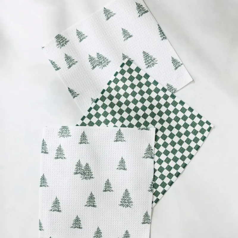 Claret Geometry Dishcloth Set