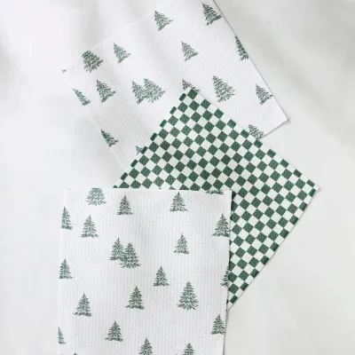 Claret Geometry Dishcloth Set