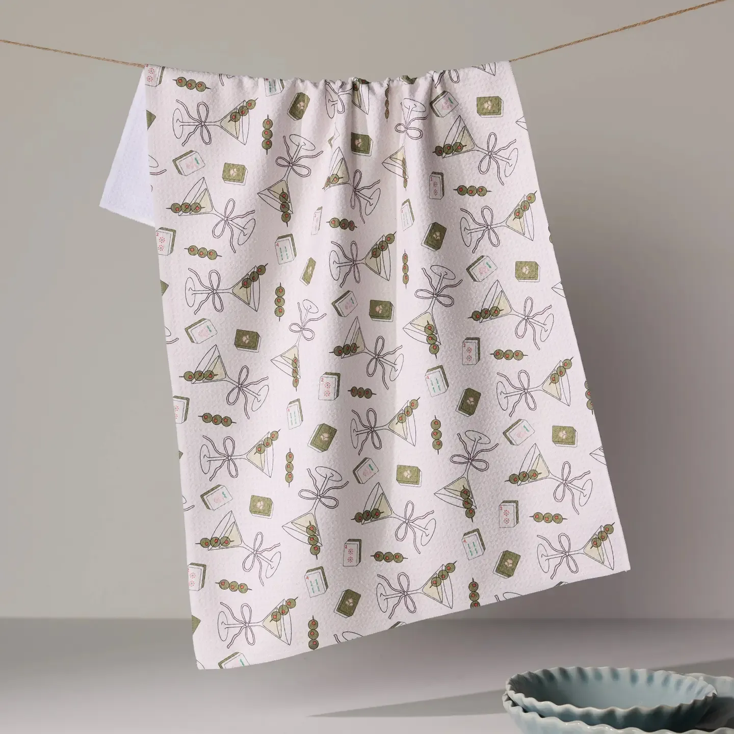 Martini Tiles Geometry Tea Towel