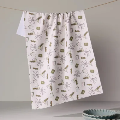 Martini Tiles Geometry Tea Towel