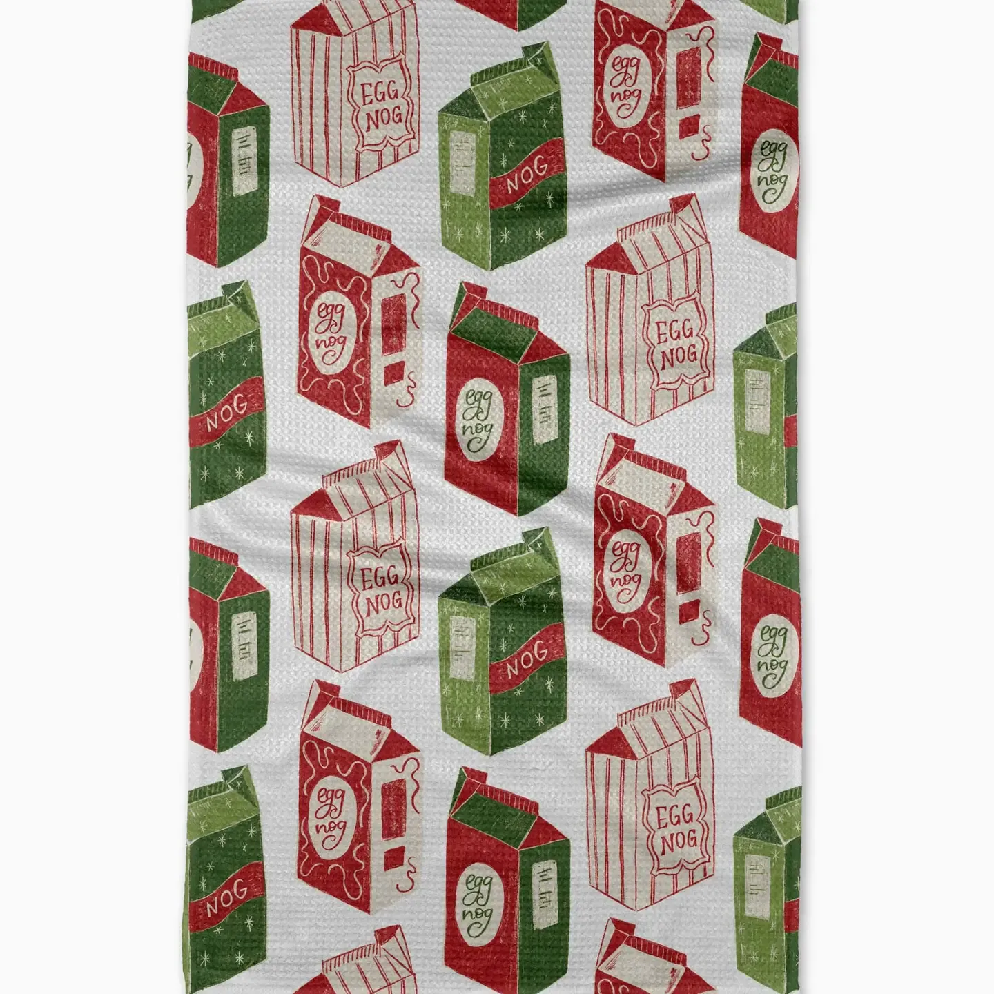 Christmas Eggnog Geometry Tea Towel