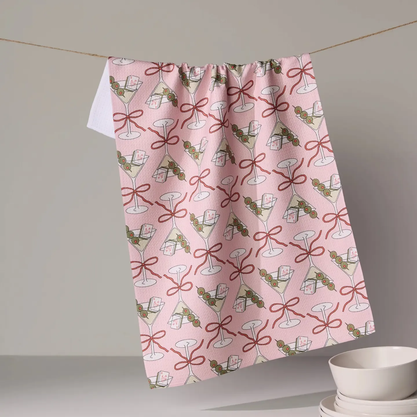 Flower-Tinis Geometry Tea Towel