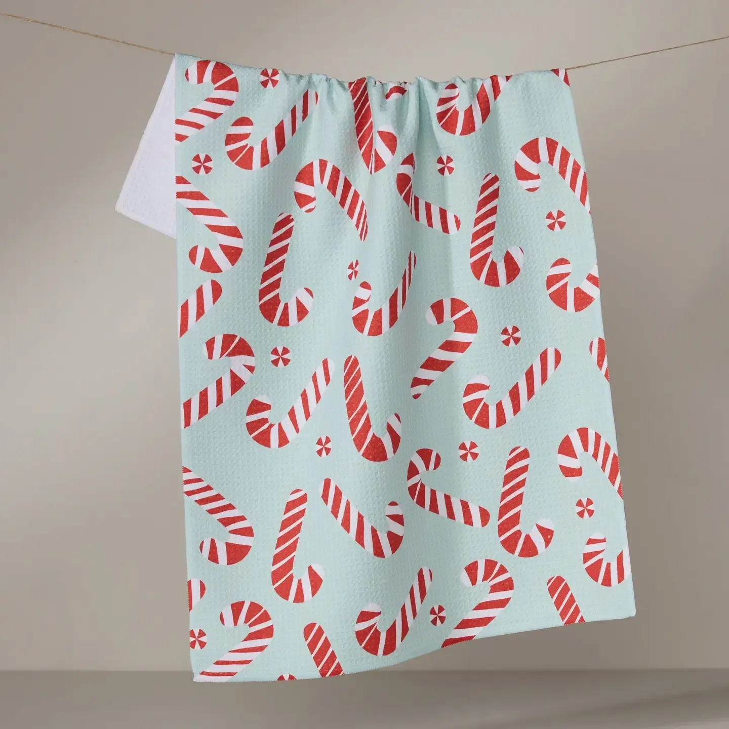 Peppermint Twist Geometry Tea Towel
