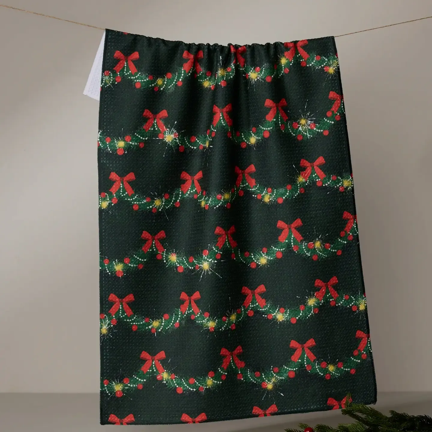 Yuletide Garland Geometry Tea Towel