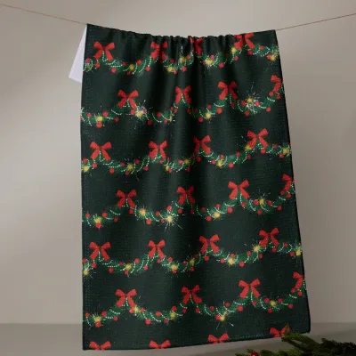 Yuletide Garland Geometry Tea Towel