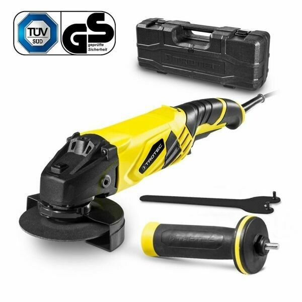 Amoladora angular TROTEC PAGS 10-125, de velocidad variable 1.200 W, Disco de Corte 125 mm, Diámetro de Perforación 22.23 mm, de 3.000 rpm.  a 12.000 rpm,