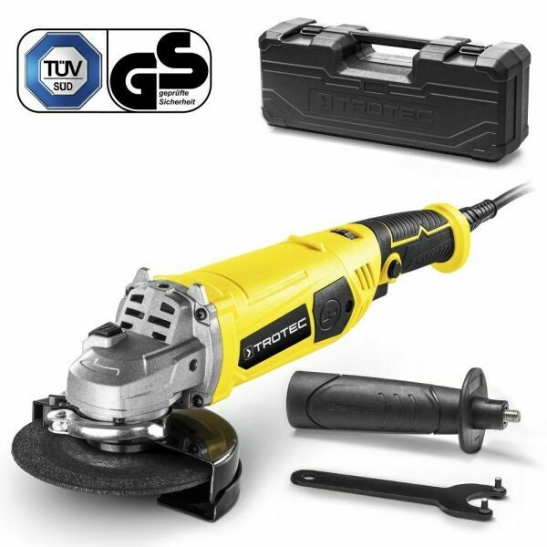 Amoladora angular TROTEC PAGS 11-125, de velocidad variable 1.200 W, Disco de Corte 125 mm, Diámetro de Perforación 22.23 mm, de 3.000 rpm.  a 12.000 rpm,