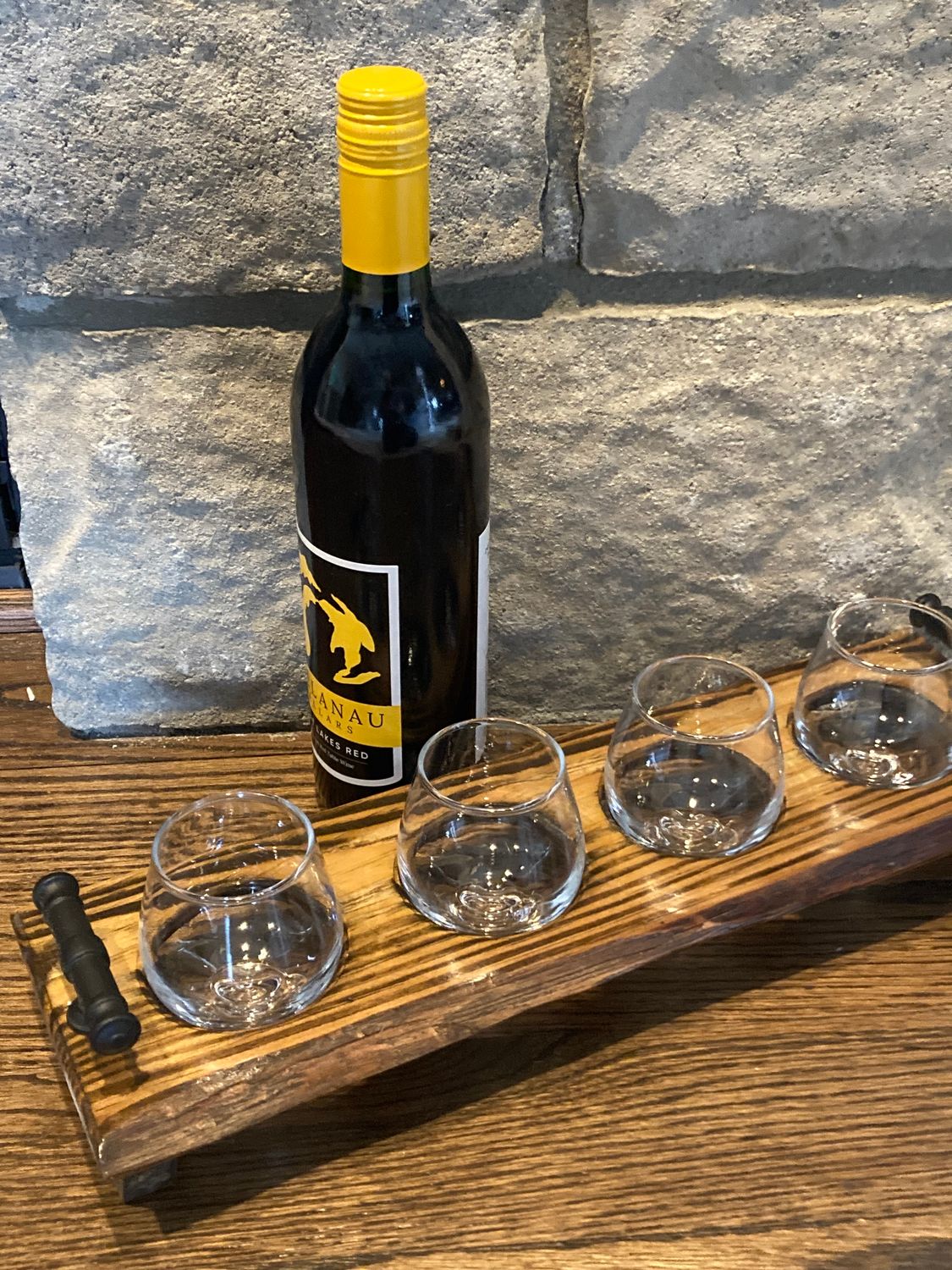Wine Flight Tray: Live edge