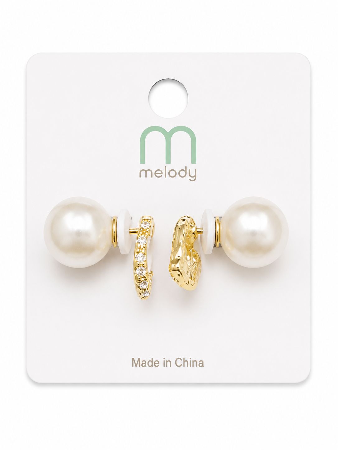 Elevated Basic stopper earring, Code: Pearl