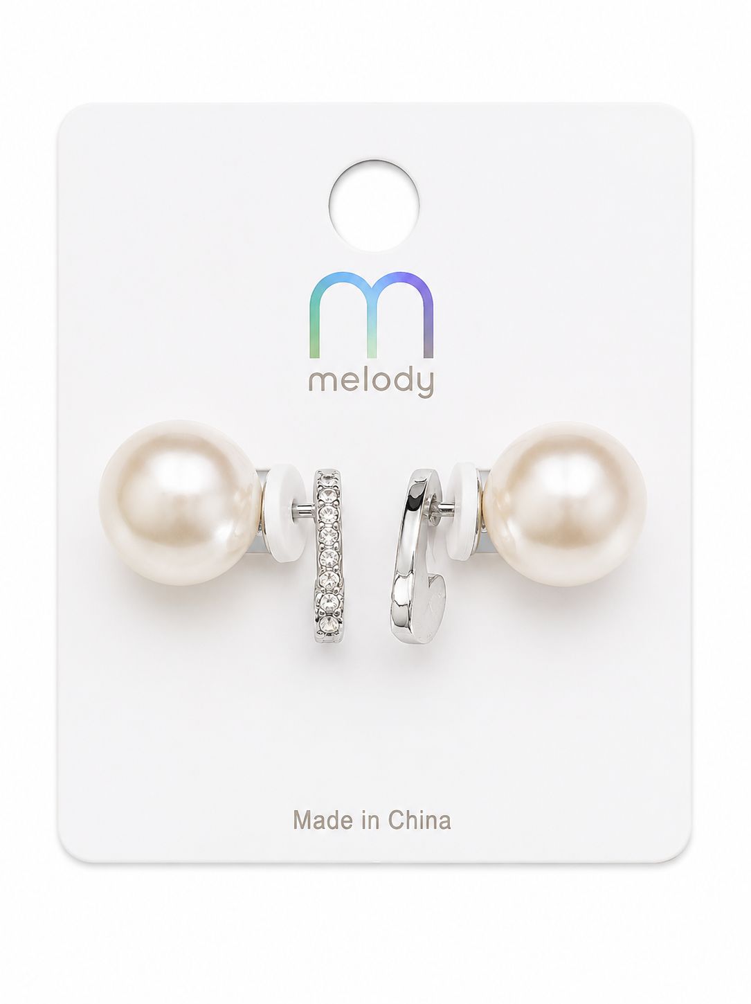 Pearl heart stopper earring