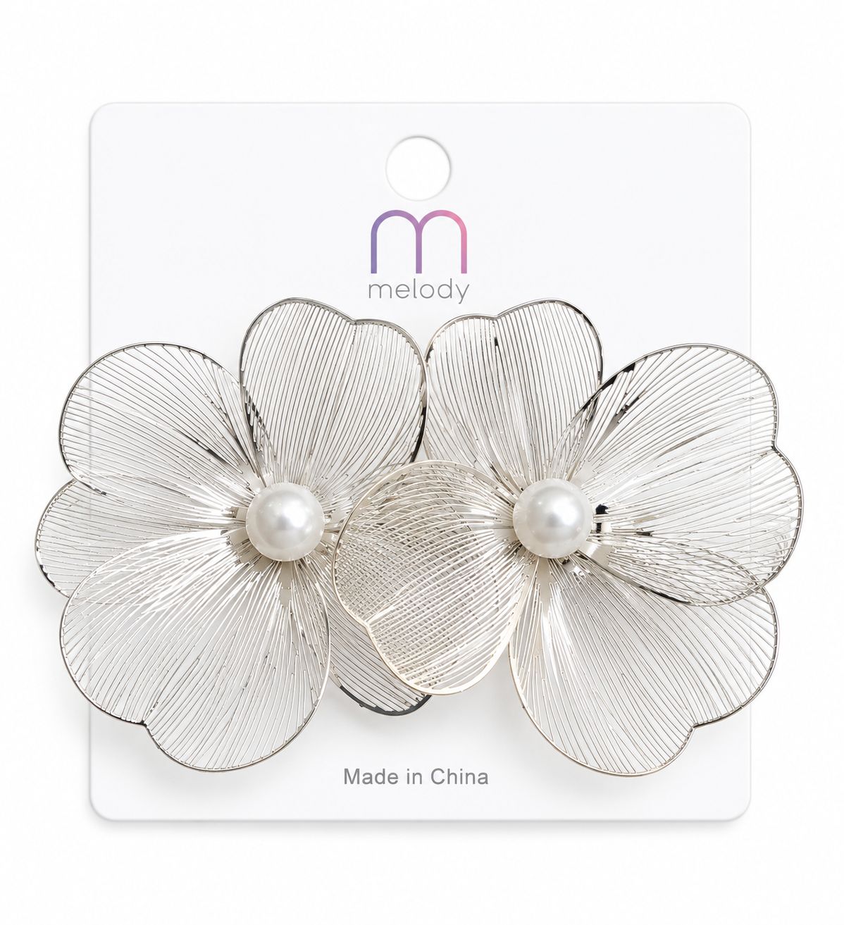 Floral pearl erring, Code: Silver