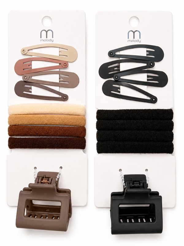 Hair-Tie With Clip Set