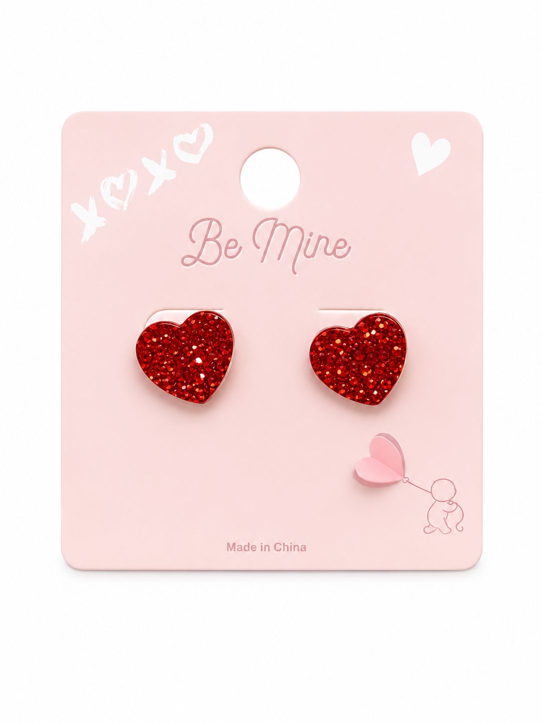Sparkling Heart Earring, Code: Red
