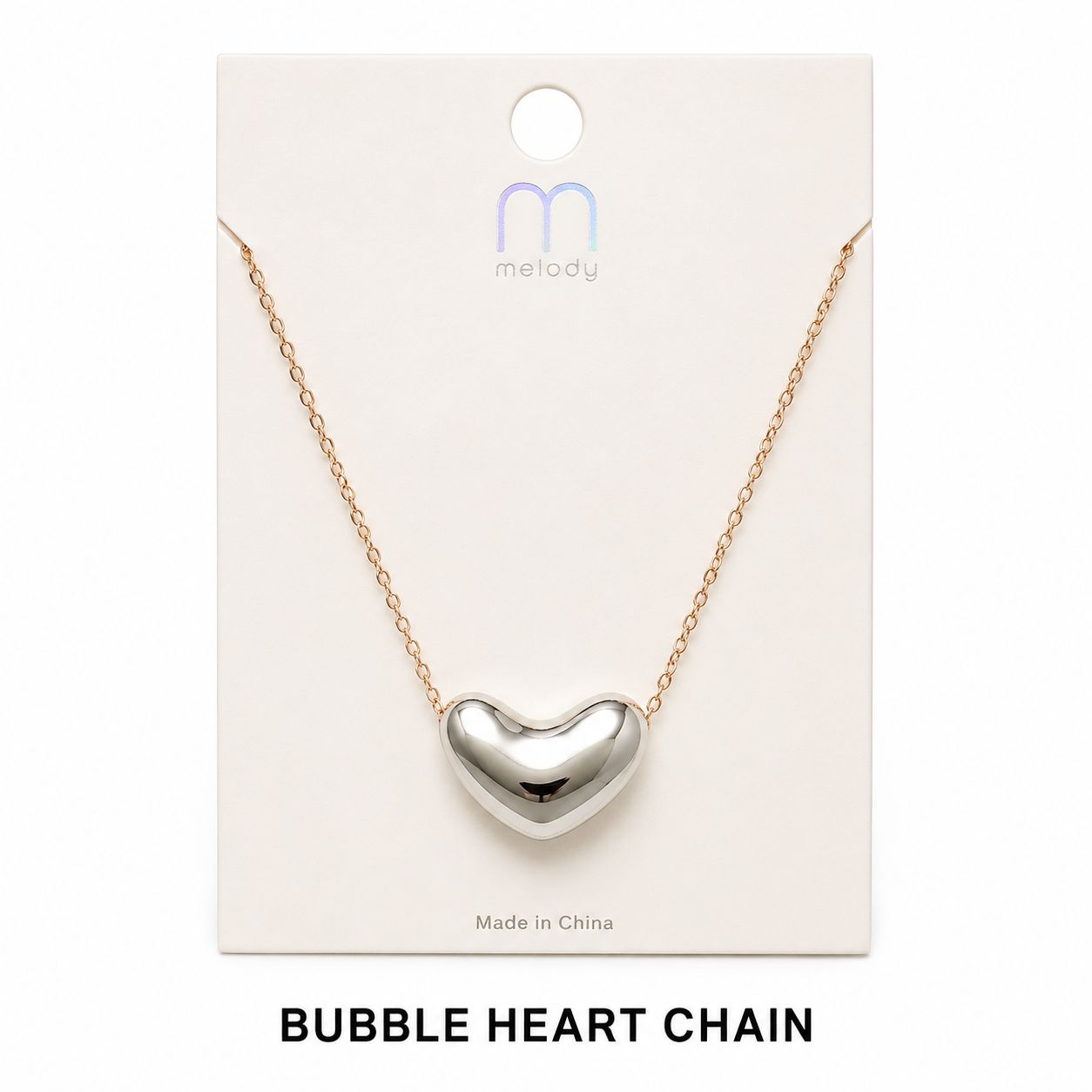 Bubble Heart Chain, Code: Silver
