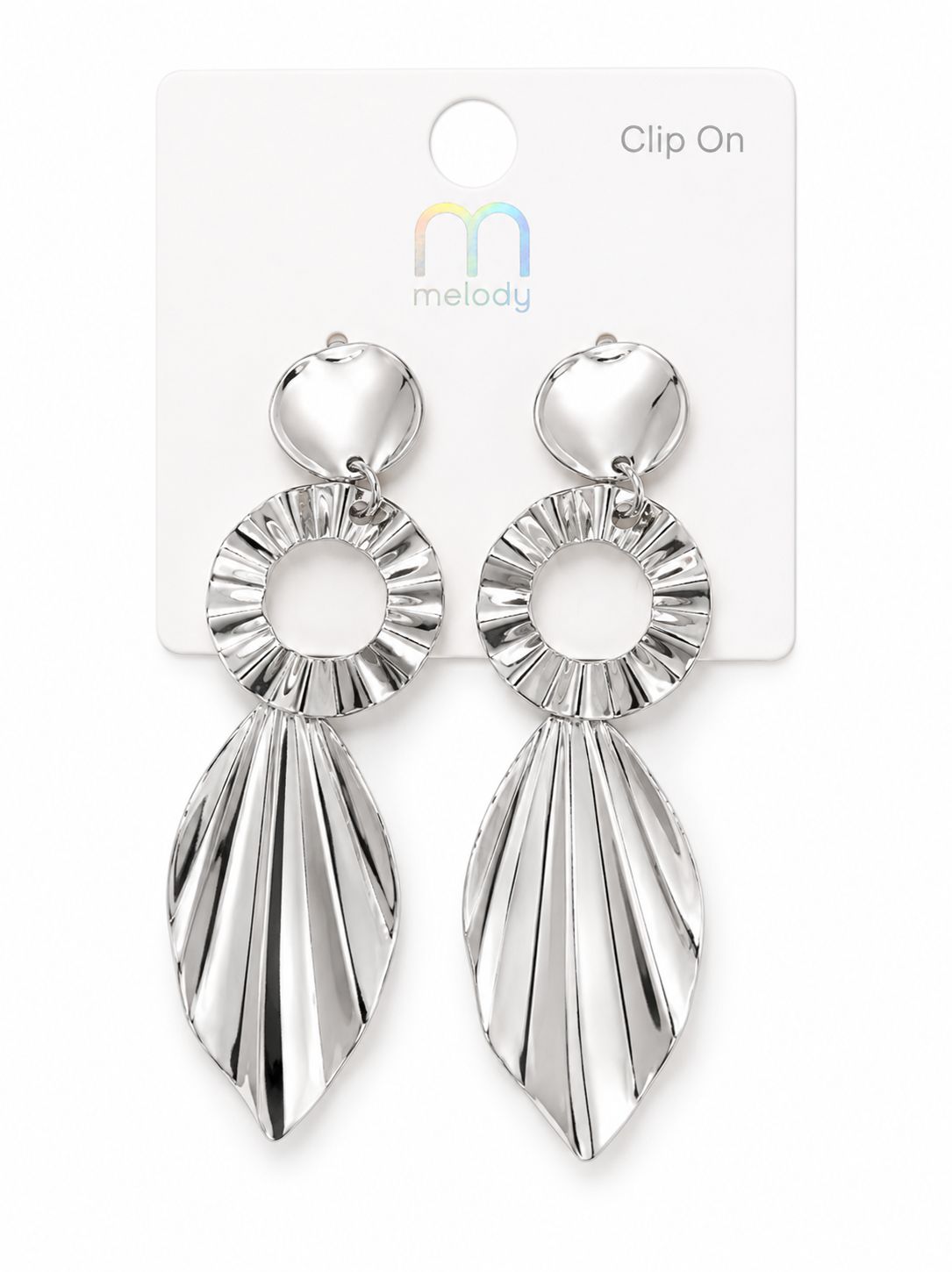 hanging crimp feather, Color: silver