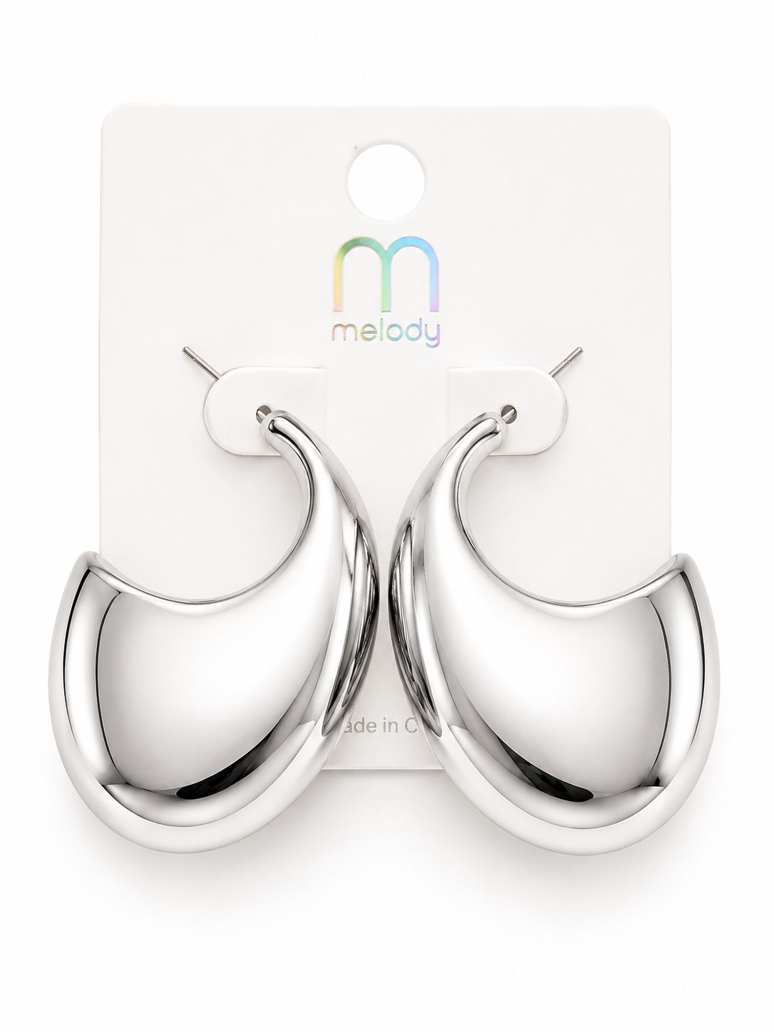 3D Crescent Earring