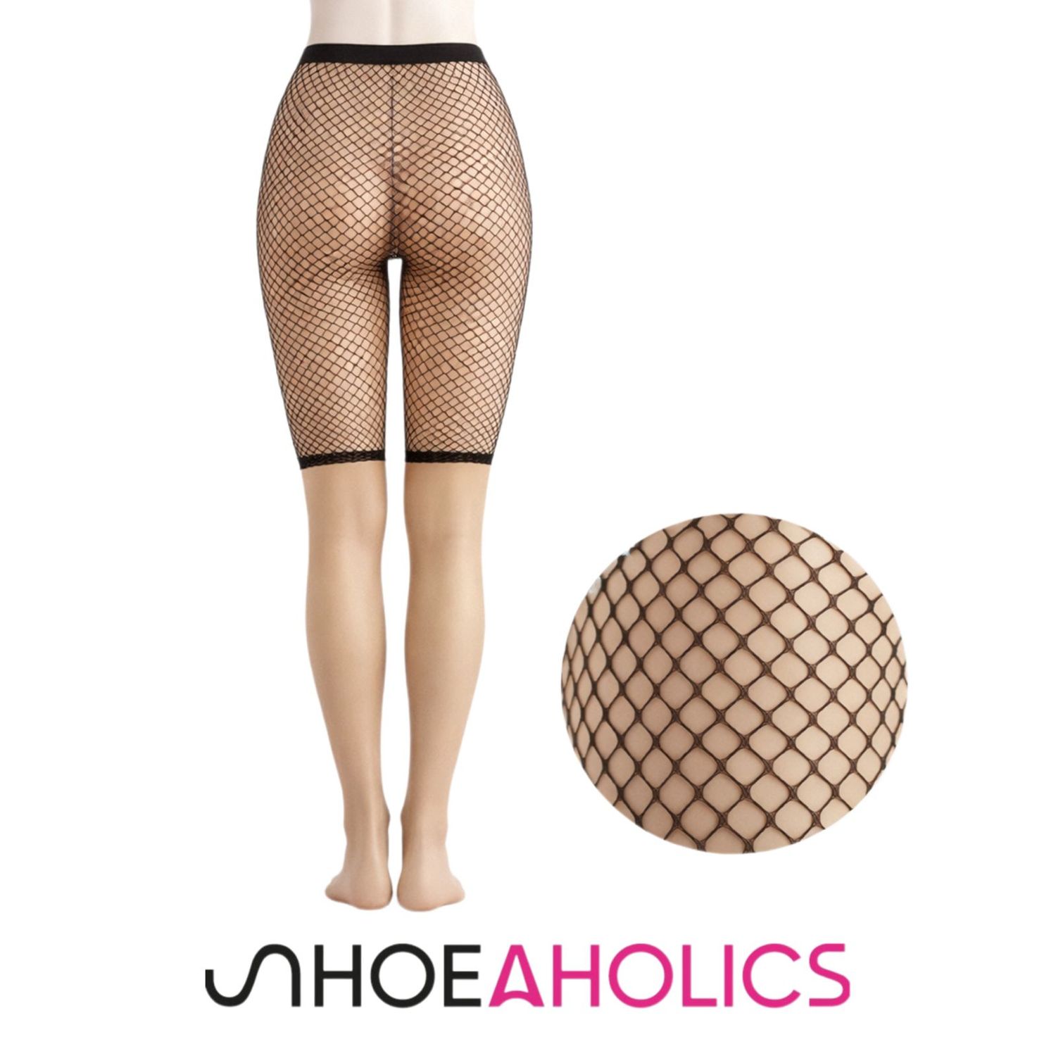 JL320 Black fishnet  shorts ( Small Hole)