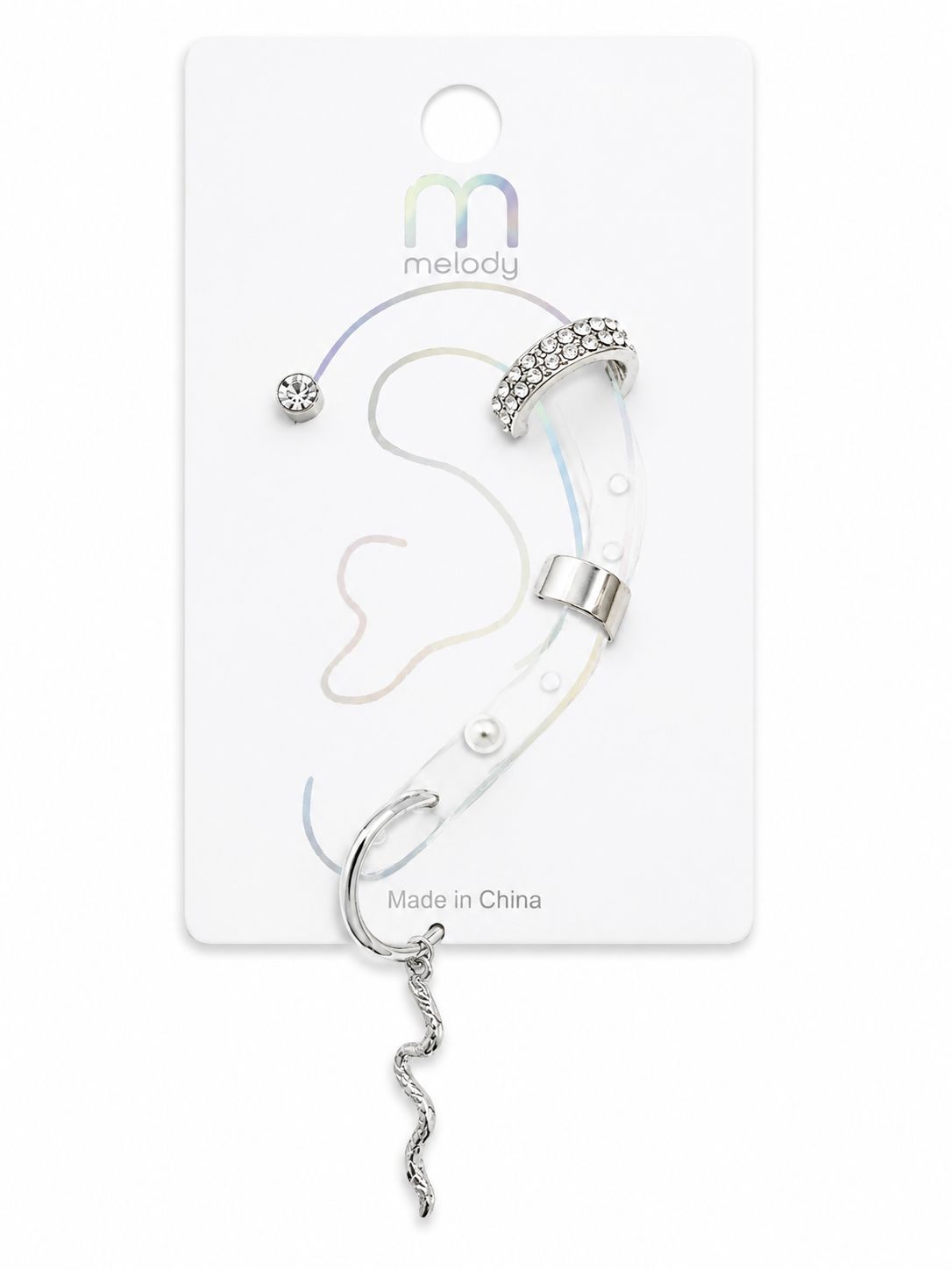 Sculpted Ear Cuff earring set, Code: Silver