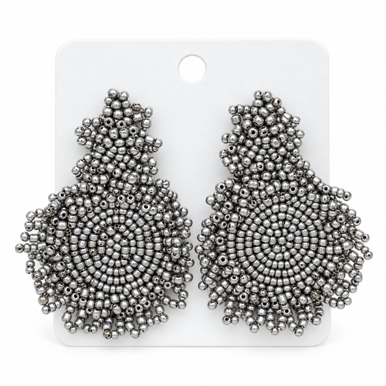 Floral Beaded, Color: Silver