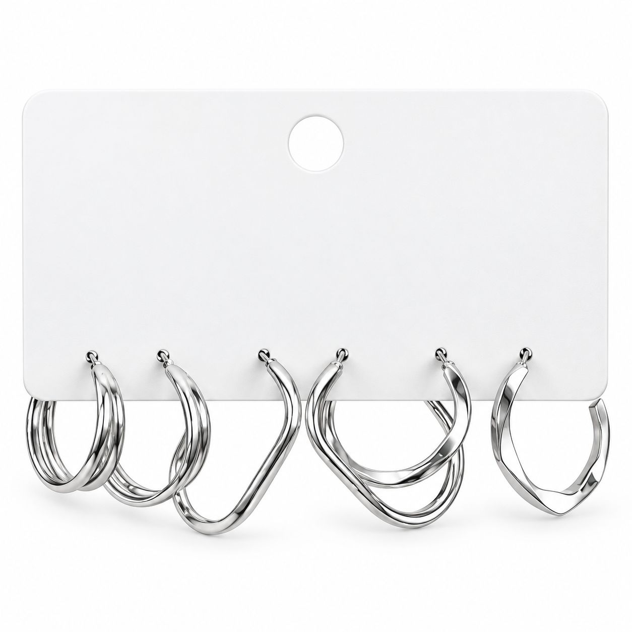 Gold Hoop Card, Color: silver