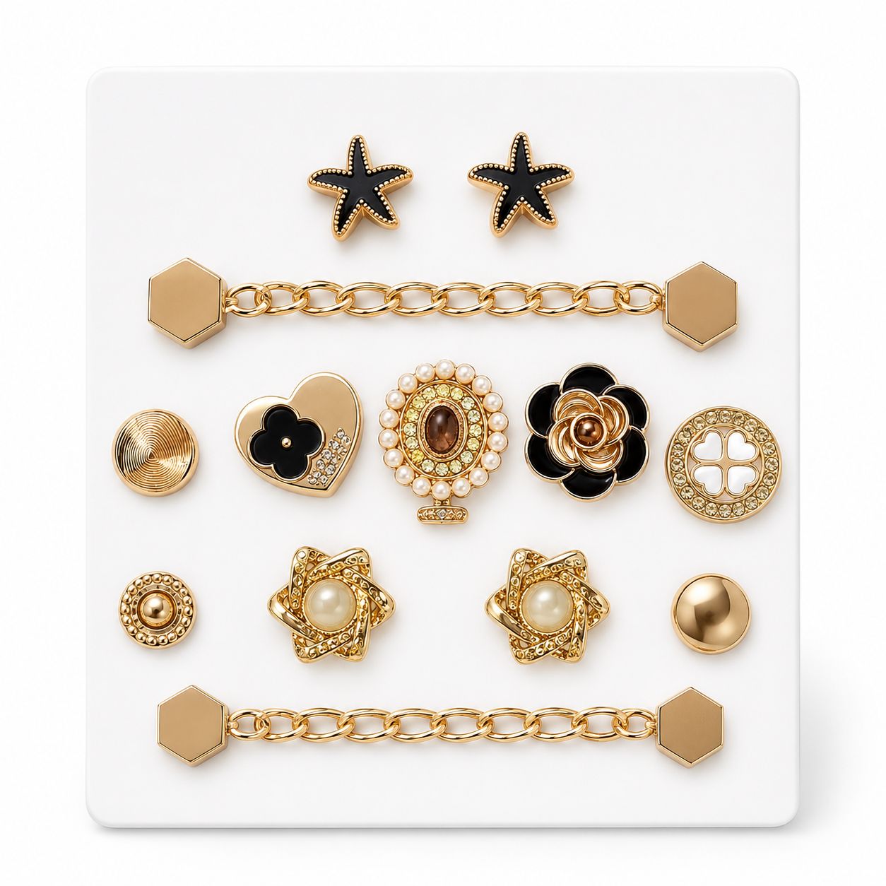 Gold/Black Starfish jibbitz