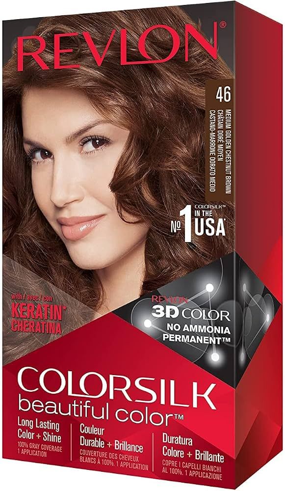 REVLON HAIR COLOR MEDIUM GOLDEN CHESTNUT BROWN #46