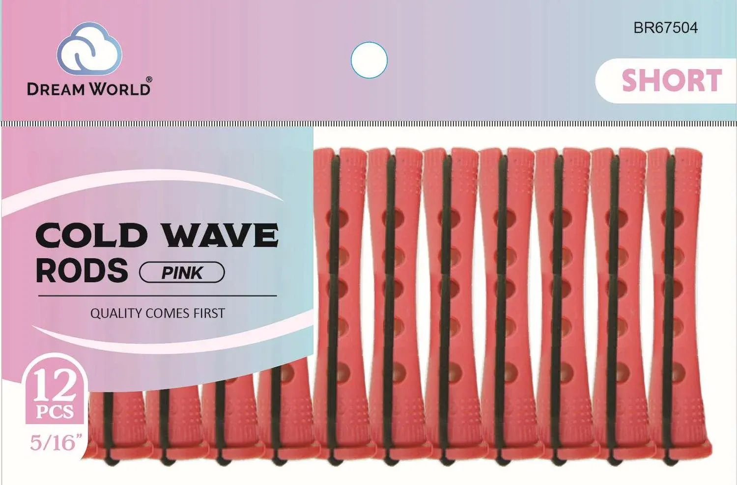 DREAM COLD WAVE RODS SHORT PINK 5/16"
