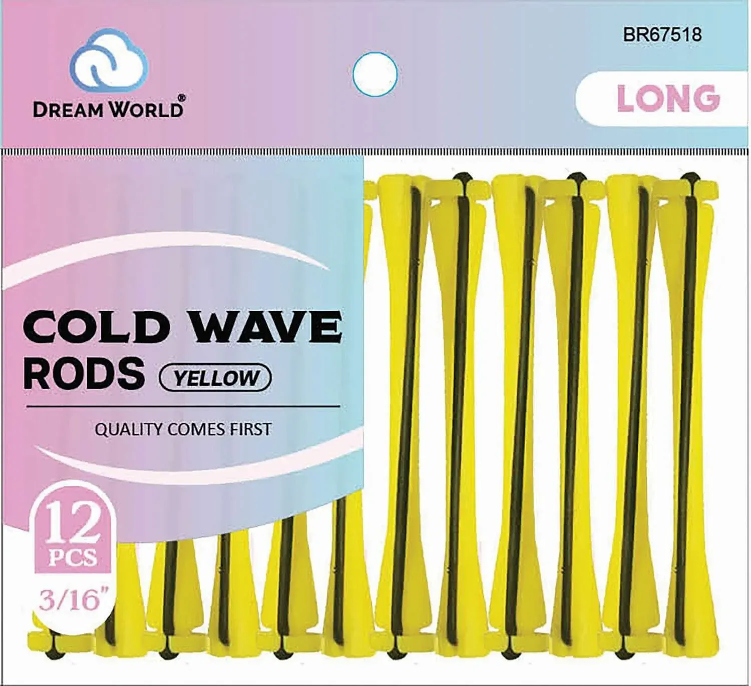 DREAM COLD WAVE RODS LONG YELLOW 3/16"