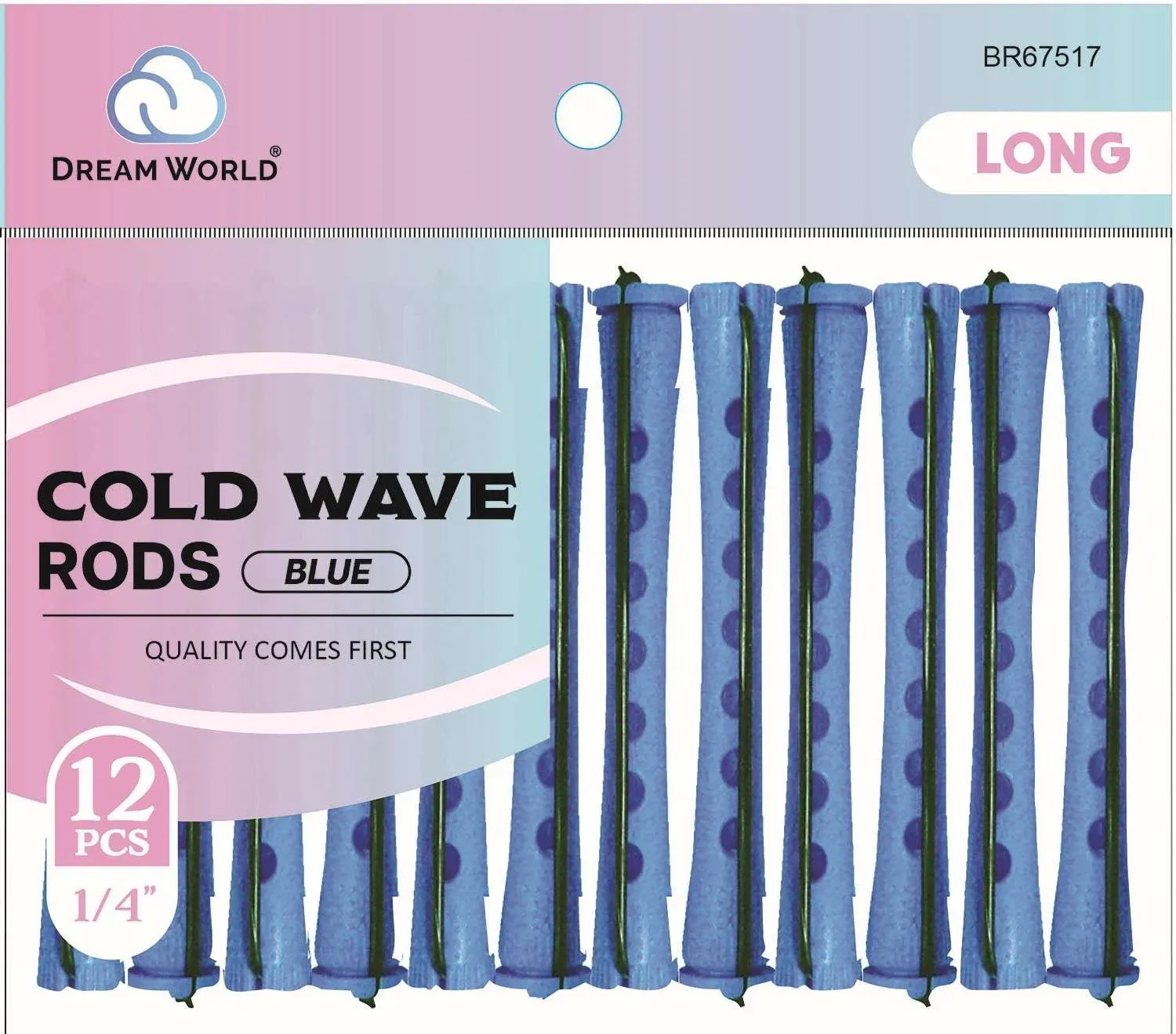 BR67517 DREAM COLD WAVE RODS LONG BLUE 1/4"