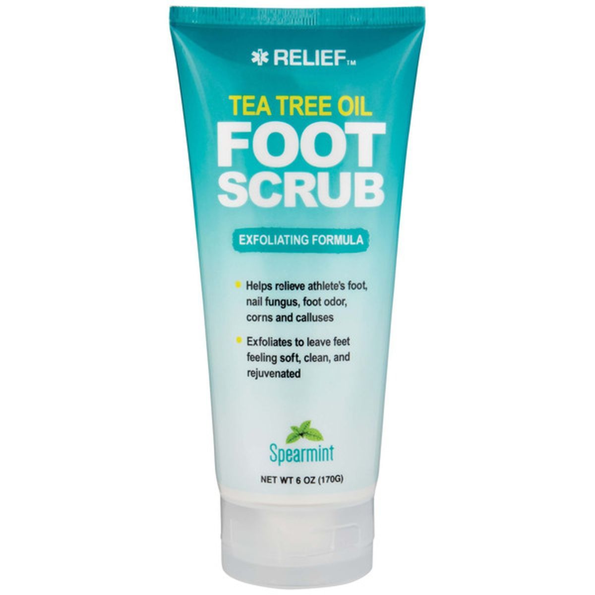RELIEF TEA TREE OIL FOOD SCRUB SPEARMINT 6OZ