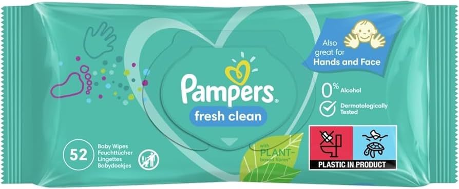 PAMPERS BABY WIPES FRESH CLEAN 52'S FRAGRANCE FREE