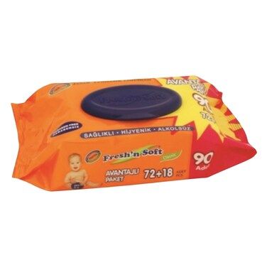 FRESH N SOFT SUPER BABY WIPES POP UP LID 90'S