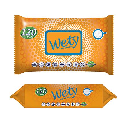 FRESH N SOFT WETY WET TOWELS WITH POP UP LIDS 120'S