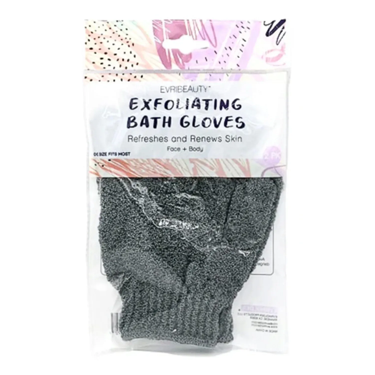 AK979 EVRIBEAUTY EXFOILATING BATH GLOVES