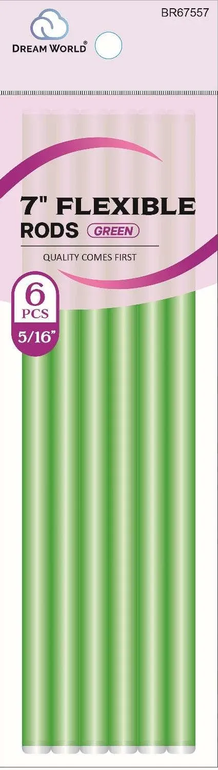 BR67557 DREAM FLEX ROD CURLERS 7" 5/16" GREEN