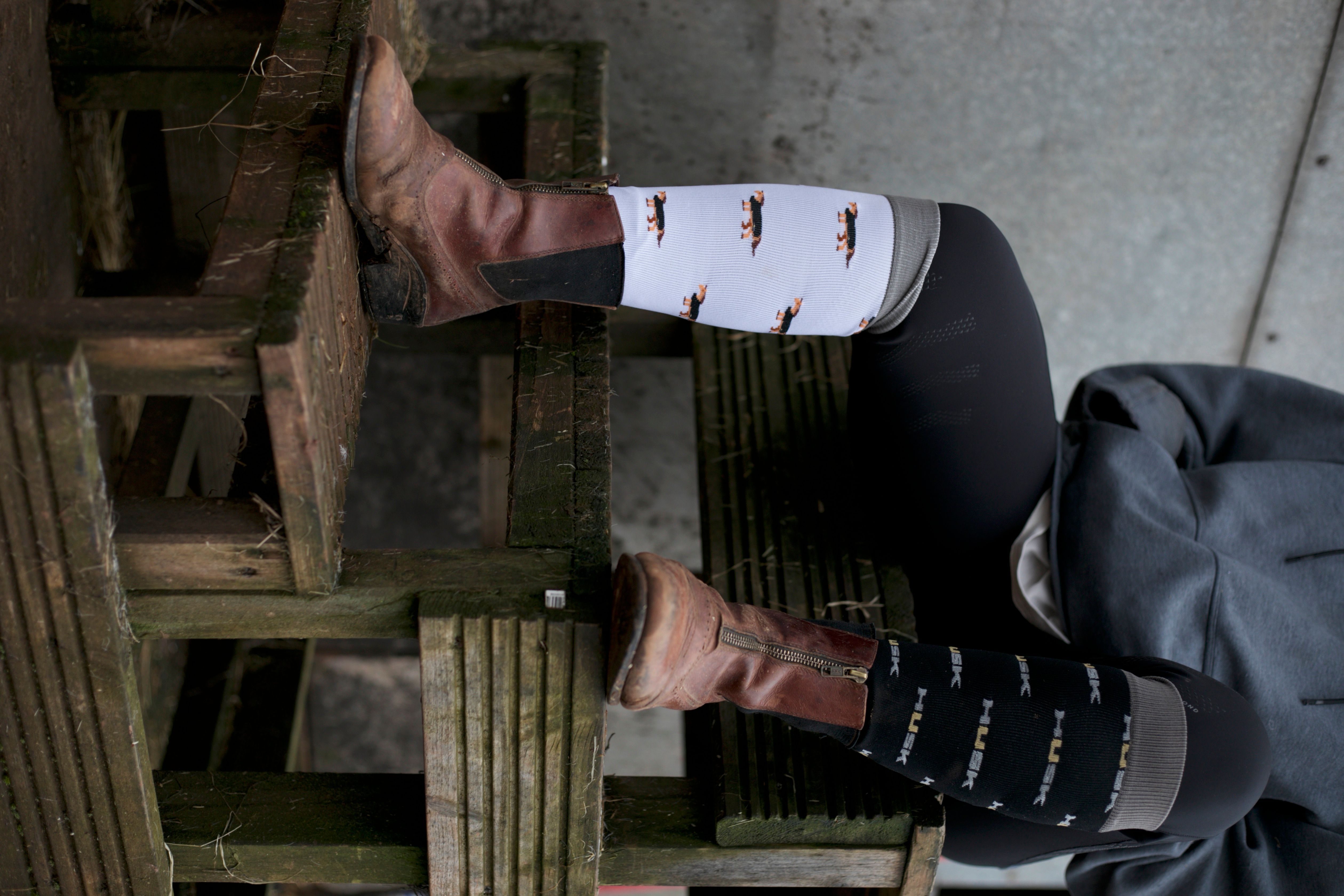 Black and White HUSK Match Socks