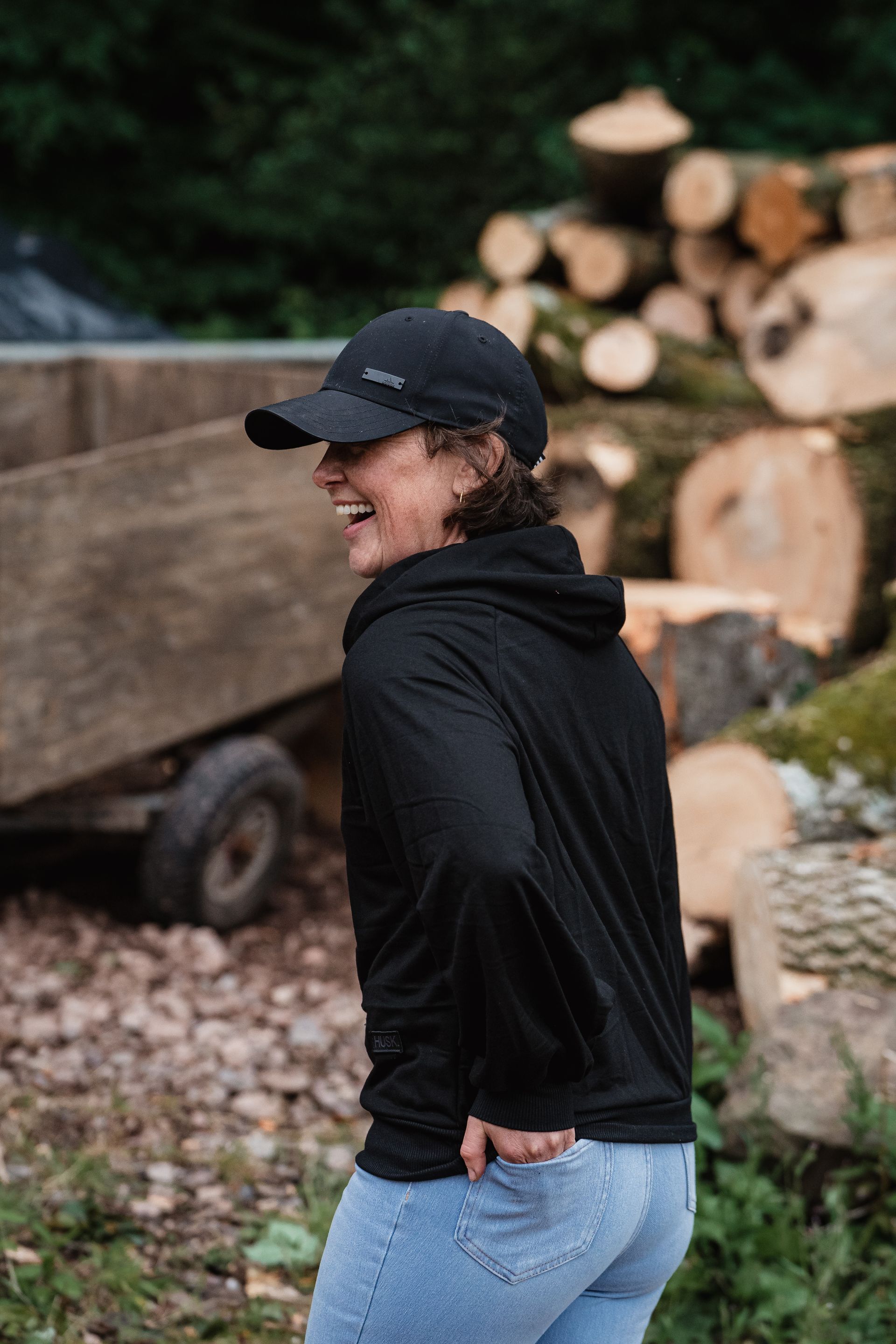 Black Slouch Light Weight Black Hoodie