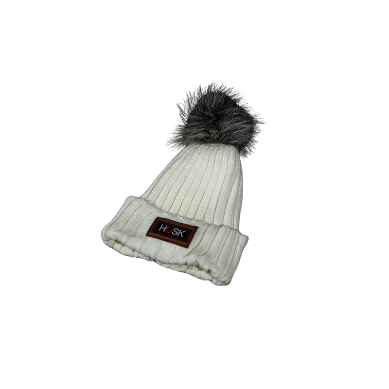 White Wool Bobble Hat