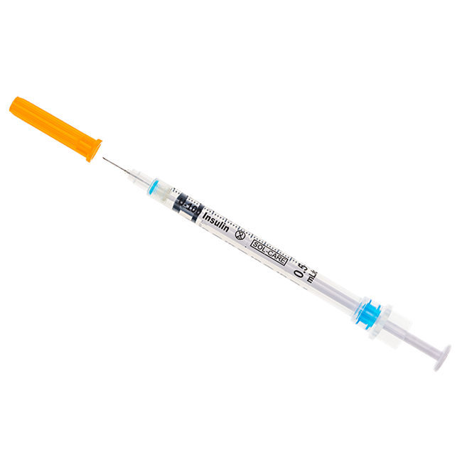 Insulin Syringe with Retractable Safety Needle, Box of 100