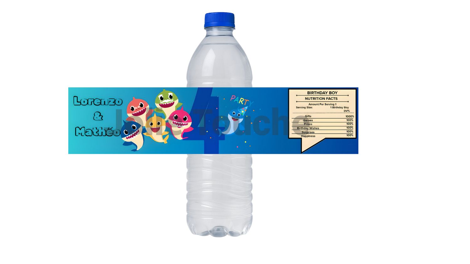 étiquettes de bouteille d&#39;eau BabyShark personnalisées