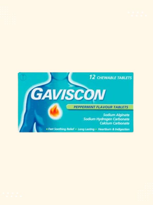 Packaging of Gaviscon Tablets Peppermint available at Modern Bazaar UK