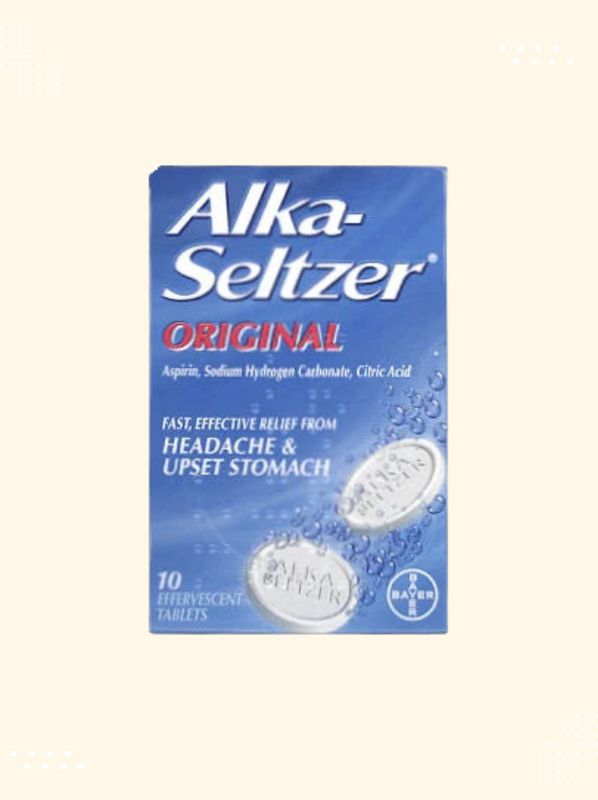 Packaging of Alka Seltzer Original Tablets available at Modern Bazaar UK