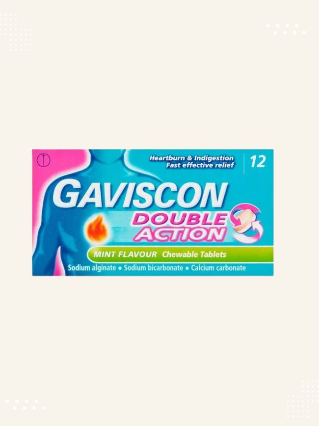 Packaging of Gaviscon Double Action Tablets available at Modern Bazaar UK