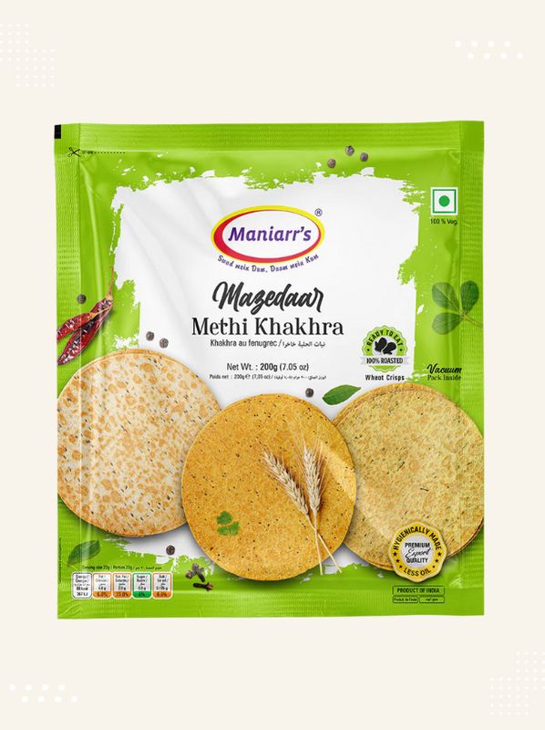 Maniarrs methi khakhra - Authentic Indian snack available at Modern Bazaar UK