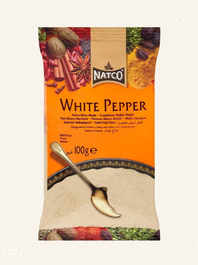 Close-up view of premium quality White Pepper Powder available at Modern Bazaar UK