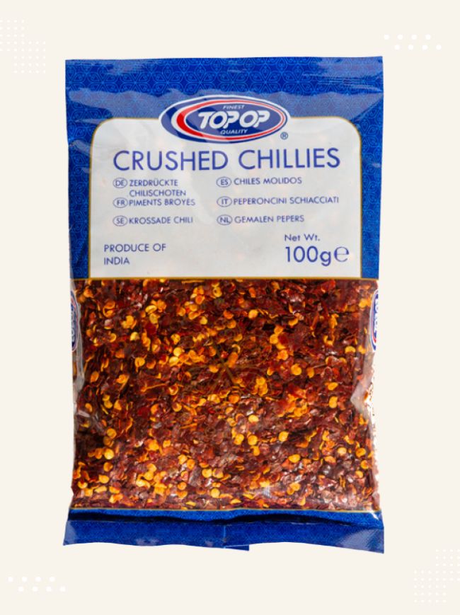 Close-up view of premium quality Chilli Flakes available at Modern Bazaar UK